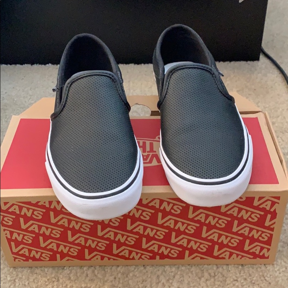 Perf leather slip on vans. Women's 7.5.